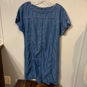 Halogen Denim Short Sleeve Casual Blue Jean‎ Dress (Women's Small)